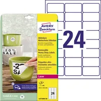 AVERY Zweckform Etiketten wetterf.ablösb LK A4 weiß 63,5x33,9mm 4004182067529 AVERY Zweckform 480 Stück