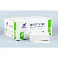 Fripa Falthandtücher ECO 4012104, 25x23cm, 2-lagig, Zickzack (V-Falz), weiß, Recyclingpapier 4000883101203 Fripa 20 Paket