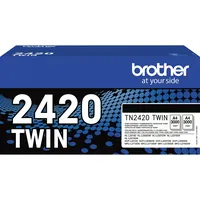 Brother Original TN2420TWIN Bundle mit 2 Tonern, schwarz, ca. 6000 Seiten, für MFCL2710DW/MFCL2710DN/MFCL2730DW/MFCL2750DW/DCPL2510D/DCPL2550DN/HLL231 0D/HLL. 2350DW/HLL2370DN/HLL2375DW, Doppelpack