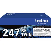 Brother Original TN-247BKTWIN Bundle mit 2 Tonern, schwarz, für bis zu ca. 6000 Seiten DCPL3550CDW/ DCPL3510CDW/ HLL3210CW/ HLL3230CDW/ HLL3270CDW/ MFCL3730CDN/ MFCL3750CDW/ MFCL3770CDCDW