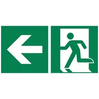 Soennecken Piktogramm Rettungsweg links E001 300x150mm nicht klebend nachleuchtend 4003969004429 Soennecken