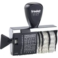 Trodat Wortbandstempel Classic 1117 54340 8x7x2cm silber/lichtgrau/rot