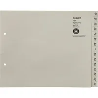 Leitz Kartonregister 1304-00-85, A bis Z, A4 halbe Höhe, 100 g/m², graue Taben, 4  x 15-teilig 4002432328482 Leitz