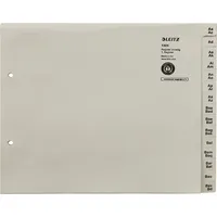 Leitz Kartonregister 1324-00-85, A bis Z, A4 halbe Höhe, 100 g/m², graue Taben, 24 x 15-teilig 4002432328529 Leitz