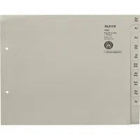 Leitz Kartonregister 1350-00-85, A bis Z, A4 halbe Höhe, 100 g/m², graue Taben, 50 x 12-teilig 4002432328543 Leitz