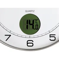 Unilux  Wanduhr Tempus 400094592, metallgrau, 30,5cm, rund, analog + digital 3595560025282 Unilux