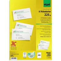 SIGEL Visitenkarte 225 g/m² ohne abgerundete Ecken 400 St./Pack.