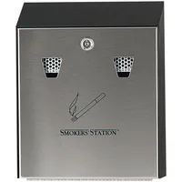 Wandascher Rubbermaid® Smokers Station® für den Außenbereich Volumen 31 l abschließbar B 254 x T 76 x H 317 mm Stahl feuerverzinkt silber