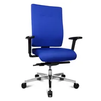 Topstar Bürodrehstuhl Profi Star 15, blau / silber, mit Armlehnen, bis 110kg, ohne Kopfstütze 4014296026152 Topstar