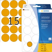 HERMA Vielzwecketiketten/Farbpunkte Ø 32 mm, rund, leuchtorange, permanent haftend, zur Handbeschriftung