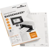 Durable Namensschilder Etiketten BADGEMAKER weiß 63/126 x 150mm 4005546140599 Durable 40 Stück