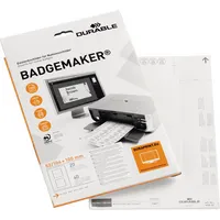 Durable Namensschilder Etiketten BADGEMAKER weiß 52/104x100mm 4005546140582 Durable 40 Stück
