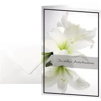 SIGEL Faltkarte Trauerkarte Amaryllis