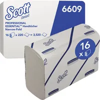 Scott Falthandtücher Professional Essential 6609, 21,2x18,6cm, 2-lagig, Interfold-Falz (W-Falz), weiß, Recyclingpapier 5027375052484 S 3520 Blatt