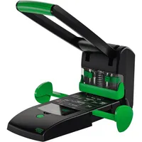 Novus Registraturlocher B2200 RE+NEW 025-0651, schwarz/grün, bis 20mm 200 Blatt, mit Anschlagschiene 4009729077962 Novus