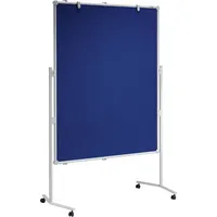 Hebel Moderationstafel Professional, 120x150cm, Textil + Textil (beidseitig), pinnbar, mit Rollen, blau + blau 4002390024259 Hebel