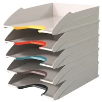 Durable Briefablage VARICOLOR TRAY SET 770427, A4 - C4, grau/farbig, Polystyrol stapelbar 4005546733029 Durable 5 Stück
