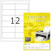 TopStick Etiketten 8711, weiß 96,5x42,3mm, rechteckig,  4023145087114 TopStick 1200 Stück
