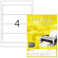 TopStick Rückenschilder 8722, weiß, breit/kurz, 61x192mm, selbstklebend, permanent  4023145087220 TopStick 400 Stück