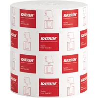 Katrin Rollenhandtücher System towel M2 460102, Außenabrollung, 2-lagig, weiß, Recycling-Tissue 6414305460102 Katrin 6 Rolle