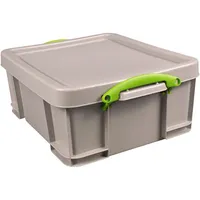 Really Useful Box Aufbewahrungsbox Recycling 18RDG, 18 Liter, mit Deckel, außen 480x390x200mm, Polypropylen (PP) taubengrau 5060456658366 Really U