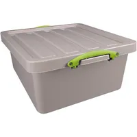 Really Useful Box Aufbewahrungsbox Recycling 31.5RDG, 31,5 Liter, mit Deckel, außen 515x470x210mm, Polypropylen (PP) taubengrau 5060231634486 Real