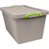 Really Useful Box Aufbewahrungsbox Recycling 56RDG, 56 Liter, mit Deckel, außen 595x395x355mm, Polypropylen (PP) taubengrau 5060231634509 Really U