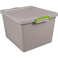 Really Useful Box Aufbewahrungsbox Recycling Economie 33.5-NST-RDG, 33,5 Liter, mit Deckel, außen 460x383x285mm, Polypropylen (PP) taubengrau 5060