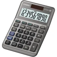 Casio CASIO Tischrechner MS-100FM 10-stellig Solar/Batterie grau