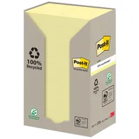 Post-it Haftnotizen 653-1T, Recycling Notes Tower, 38x51mm, gelb, rechteckig 4054596723016 Post-it 24 Stück