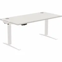 Fellowes Schreibtisch LevadoT, elektrisch höhenverstellbar, 64-126cm (H), 140x80cm (BxT), rechteckig, grau / weiß 0043859765454 Fellowes