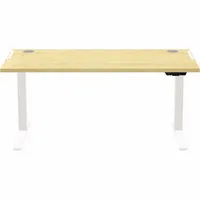 Fellowes Schreibtisch LevadoT, elektrisch höhenverstellbar, 64-126cm (H), 140x80cm (BxT), rechteckig, ahorn / weiß 0043859765423 Fellowes