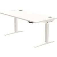 Fellowes Schreibtisch LevadoT, elektrisch höhenverstellbar, 64-126cm (H), 140x80cm (BxT), rechteckig, weiß / weiß 0043859765393 Fellowes
