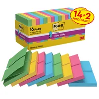 Post-it Haftnotizen R330-SS-VP16, XL-Notes, 76x76mm, 4-farbig sortiert, Z-Notes, quadratisch 0051141401508 Post-it 16 Stück