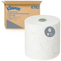 Kleenex Rollenhandtücher UltraT 6782, Außenabrollung, 2-lagig, weiß, Recyclingpapier 5027375053764 Kleenex 6 Stück