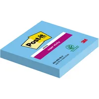 Post-it Haftnotizen 6546SEB, Super Sticky Notes, 76x76mm, paradiesblau, ohne, quadratisch 0051141380858 Post-it 90 Blatt
