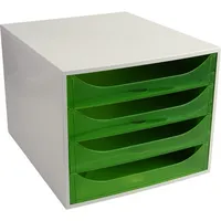 Exacompta Schubladenbox Ecobox 228697D A4+ 4Schübe offen grgn 9002493423367 Exacompta