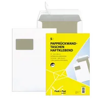 MailMedia Versandtaschen 30002506, C4, mit Fenster, haftklebend, mit Papprückwand, 120g, weiß 4003928385231 MailMedia 5 Stück