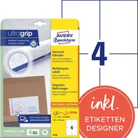 Avery Zweckform Universaletikett ultragrip 105 x 148 mm (B x H)