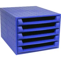 Exacompta Schubladenbox The Box 221101D kobaltblau/kobaltblau 5 Schubladen offen 9002493421639 Exacompta