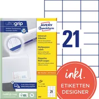 Avery Zweckform Universaletikett ultragrip 70 x 42,3 mm (B x H)