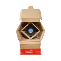 ColomPac Flaschenkarton CP 181.101 braun, für 1 Flasche, innen 74x74x305mm, Kraftliner Wellpappe 4033657964599 ColomPac