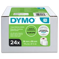DYMO Original LabelWriter Adressetiketten (Groß) | 36 mm x 89 mm | 24 Rollen mit je 260 leicht ablösbaren Etiketten (6.240 Etiketten) | selbstklebende Etiketten | für LabelWriter-Beschriftungsgerät