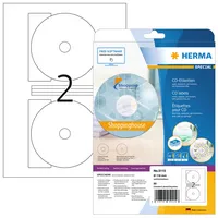 HERMA CD-Etiketten A4, Ø 116 mm (Innenloch klein), weiß, blickdicht, permanent haftend