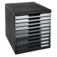 Exacompta Schubladenbox MODULO Shades of grey 10 Schubladen geschlossen DIN A4+ schwarz