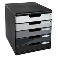 Exacompta Schubladenbox MODULO Shades of grey 5 Schubladen geschlossen DIN A4+ schwarz