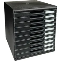 Exacompta Schubladenbox Modulo 302414D schwarz/schwarz 10 Schubladen geschlossen 9002493422704 Exacompta