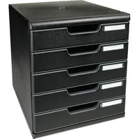 Exacompta Schubladenbox Modulo 301414D schwarz/schwarz 5 Schubladen geschlossen 9002493422728 Exacompta