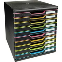 Exacompta Schubladenbox MODULO Black Office 10 Schubladen geschlossen DIN A4+ schwarz