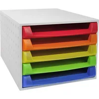 Exacompta Schubladenbox 221098D A4+ 5Schübe offen grharlekin 9002493424395 Exacompta